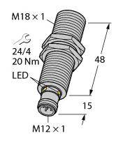 Turck 1610010 Ultraschall-Reflexionstaster RU100U-M18M-UP8X2-H1151 PNP 1St.
