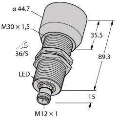 Turck 1610100 Ultraschall-Reflexionstaster RU600U-M30E-LI8X2-H1151 1St.