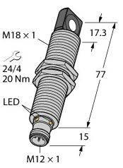 Turck 1610015 Ultraschall-Reflexionstaster RU130U-M18ES-2UP8X2-H1151 PNP 1St.
