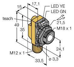 Turck 3073151 Ultraschall-Reflexionstaster QS18UNAQ8 NPN, Schließer 1St.