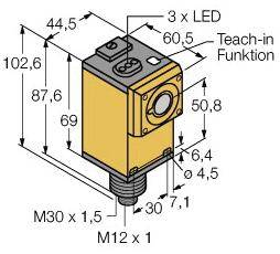 Turck 3059436 Ultraschall-Reflexionstaster Q45UR3LIU64CQ6KS 1St.