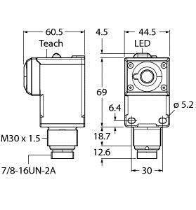 Turck 3044133 Ultraschall-Reflexionstaster Q45UBB63DACQ PNP, Schließer, NPN, Schließer 1St.