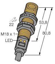 Turck 3002713 Ultraschall-Reflexionstaster S18UBA W/30 PNP, Schließer 1St.