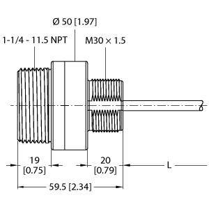 Turck K50UX1CRA Ultraschall-Reflexionstaster 1 St. 3.5 - 5.5V Reichweite (max.): 3000mm (Ø x L) 50mm x 59.5mm