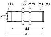 Turck 100000984 Ultraschall-Reflexionstaster RU50U-S18-AN8X NPN, Schließer 1St.