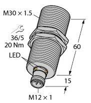Turck 100000365 Ultraschall-Reflexionstaster RU300U-M30M-LFX-H1151 1St.