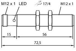 Turck 100000279 Ultraschall-Reflexionstaster RU40U-M12-AP6X2-H1141 PNP 1St.
