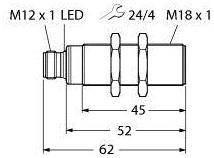 Turck 100002167 Ultraschall-Reflexionsschranke RU50L-S18-AP8X-H1141 PNP, Schließer 1St.