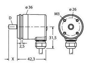 Turck Absolut Drehgeber 1 St. RS-06S6S-8B12B-C 1M