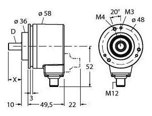 Turck Absolut Drehgeber 1 St. RM-28S6C-3C25B-H1181