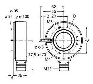Turck Inkremental Drehgeber 1 St. Ri-42H25S4-2B1024-12M23