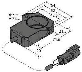 Turck Drehgeber 1 St. RI60P1-QR20-LU4X2- 0.15-DT04-3P