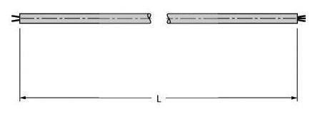 Diagramm eines Balkens, der von oben betrachtet wird, zeigt zwei Abschnitte mit der Gesamtlänge 'L'.
