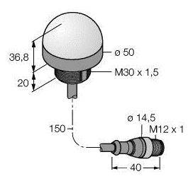 Turck Rundumleuchte K50LRGY6PQP 3077269 Dauerlicht