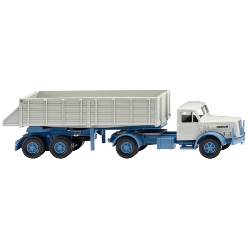 Wiking 067711 H0 LKW Modell Henschel Hinterkippersattelzug, hellblau/papyrusweiß Wiking 067711 H0 LKW Modell Henschel Hinterkippersattelzug, hellblau/papyrusweiß