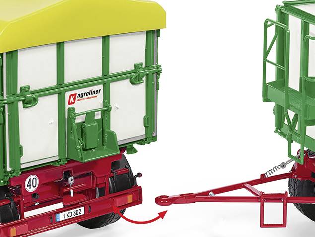 Wiking 077866 Spur 1 Anhänger Modell Kröger HKD 302, weiß