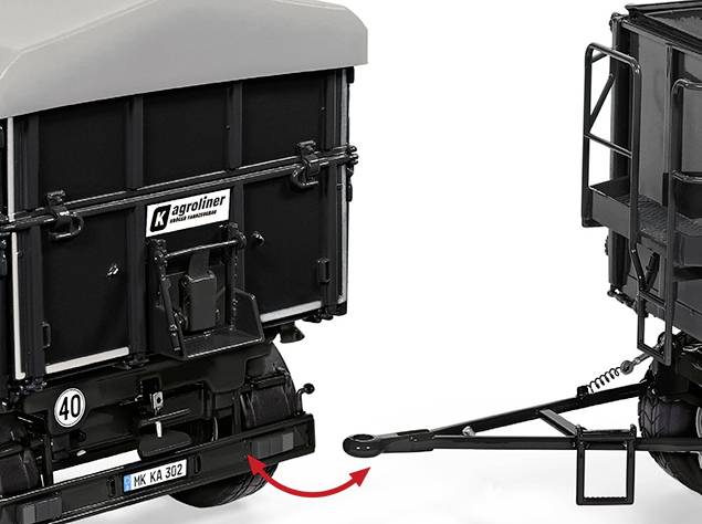 Wiking 077867 Spur 1 Anhänger Modell Kröger HKD 302, schwarz