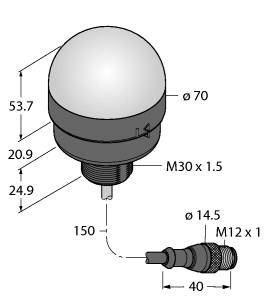 Turck Rundumleuchte K70LGYRPQP 3097888 Dauerlicht
