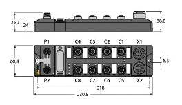 Turck TBDP-L2-8DIP-8DOP 6814002 Feldbus-I/O-Modul 1St.