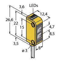 Turck Reflexions-Lichttaster Q12RB6FF15 3072107 dunkelschaltend 1St.