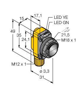 Turck Reflexions-Lichttaster QS18VP6FF100Q8 3071882 1St.