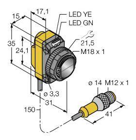 Turck Reflexions-Lichttaster QS18VP6FF50Q5 3071876 1St.
