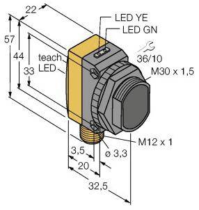 Turck Reflexions-Lichttaster QS30EDVQ 3076092 1St.