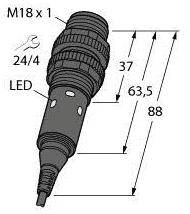 Turck Reflexions-Lichttaster M18-3VPDL-2M 3088318 1St.