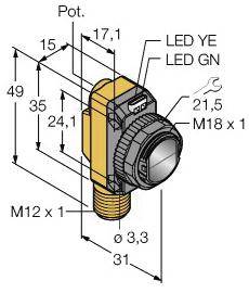 Turck Reflexions-Lichttaster QS18VN6LDQ8 3073039 1St.