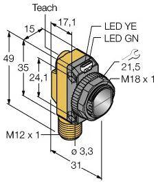 Turck Reflexions-Lichttaster QS18EN6DQ8 3071994 1St.