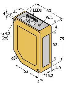 Turck Reflexions-Lichttaster Q60VR3LAF2000 3071636 1St.
