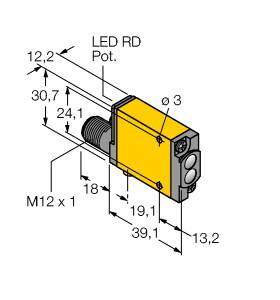 Turck 3026892 Reflexions-Lichttaster SM312WQD PNP, Schließer, NPN, Schließer 1St.