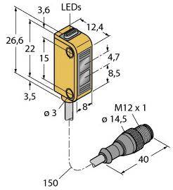 Turck Reflexions-Lichttaster Q12AB6FF30Q5 3074134 1St.