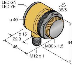 Turck Reflexions-Lichttaster T30SCP6FF400Q 3083041 1St.