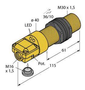 Turck Kapazitiver Sensor BC10-P30SR-VP4X2/3GD 2505006 bündig PNP (Ø x L) 30mm x 115mm