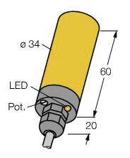 Turck Kapazitiver Sensor BC15-K34-VP4X 2502124 bündig PNP (Ø x L) 34mm x 80mm