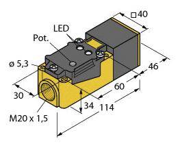 Turck Kapazitiver Sensor BC20-CP40-VP4X2 25160 bündig PNP (L x B x H) 114 x 40 x 40mm