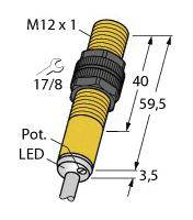 Turck Kapazitiver Sensor BC3-S12-AN6X 2601300 bündig NPN, Schließer (Ø) 12mm