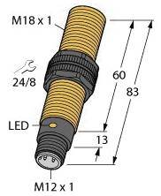 Turck Kapazitiver Sensor BC5-S18-AP4X-H1141/S250 2503602 bündig PNP, Schließer (Ø x L) 18mm x 83mm