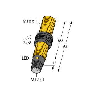 Turck Kapazitiver Sensor BC5-S18-AP4X-H1141/S250 2503602 bündig PNP, Schließer (Ø x L) 18mm x 83mm