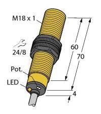 Turck Kapazitiver Sensor BC5-S18-RZ3X 2305400 bündig (Ø x L) 18mm x 74mm