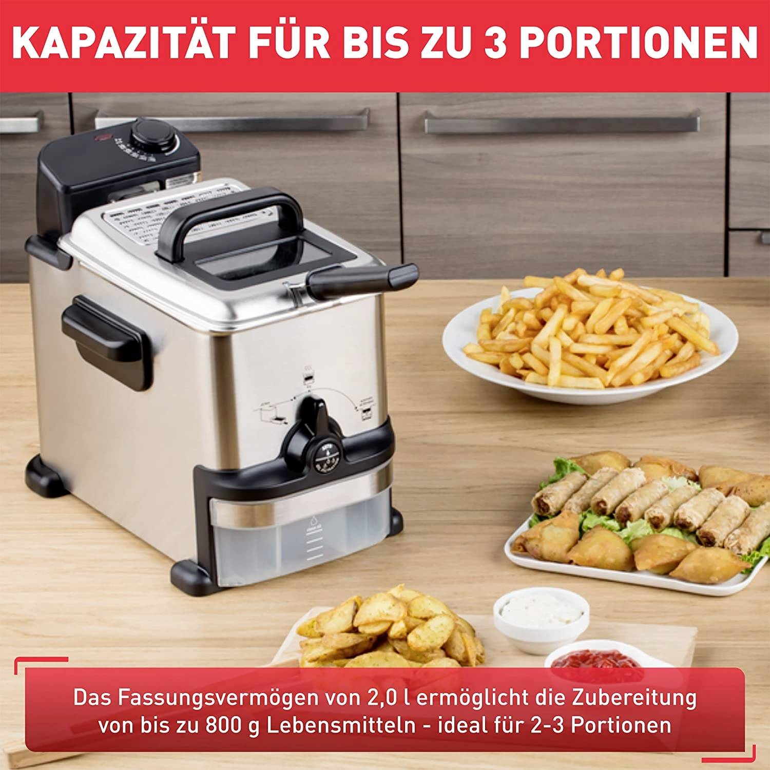 Tefal Oleoclean Fritteuse Edelstahl, Schwarz