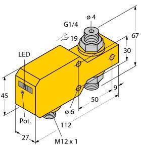 Turck Inline-Sensor FCI-D04A4P-ARX-H1140 6870645 Betriebsspannung (Bereich): 21.6 - 26.4 V/DC 1St.