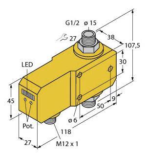 Turck Inline-Sensor FCI-D15A4P-LIX-H1141 6870670 Betriebsspannung (Bereich): 21.6 - 26.4 V/DC 1St.