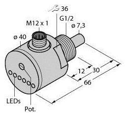 Turck Eintauchsensor FCS-G1/2A4-AP8X-H1141/D030 6870019 Betriebsspannung (Bereich): 19.2 - 28.8 V/DC 1St.