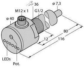 Turck Eintauchsensor FCS-G1/2A4-AP8X-H1141/L080 6870008 Betriebsspannung (Bereich): 19.2 - 28.8 V/DC 1St.