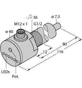 Turck Eintauchsensor FCS-G1/2A4-AP8X-H1141/L080 6870008 Betriebsspannung (Bereich): 19.2 - 28.8 V/DC 1St.