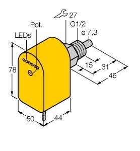 Turck Eintauchsensor FCS-G1/2A4P-VRX/230VAC 6870094 Betriebsspannung (Bereich): 195 - 264 V/AC 1St.