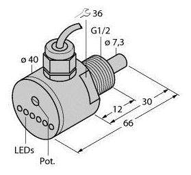 Turck Eintauchsensor FCS-G1/2DY-AP8X 6870005 Betriebsspannung (Bereich): 19.2 - 28.8 V/DC 1St.