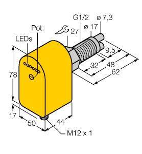 Turck Eintauchsensor FCS-GL1/2A2P-AP8X-H1141/A 6870457 Betriebsspannung (Bereich): 19.2 - 28.8 V/DC 1St.